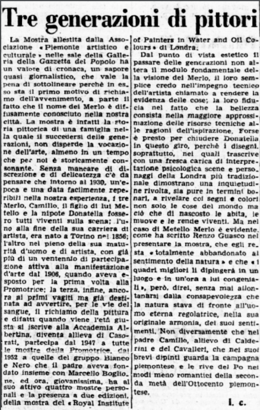 "Tre generazioni di pittori"